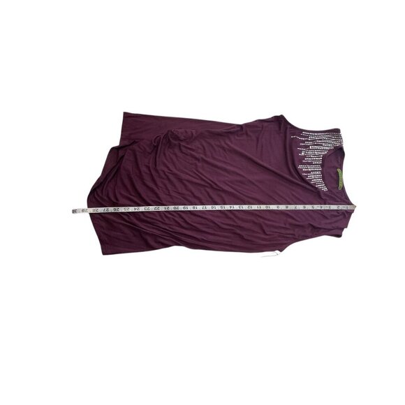 Velvet By Graham & Spencer Womens Embellished Sleeveless Top M - Plum Purple - Picture 7 of 8